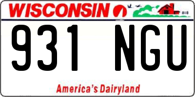 WI license plate 931NGU