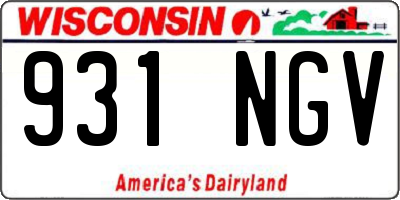 WI license plate 931NGV