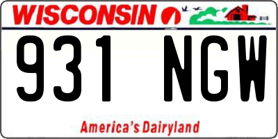WI license plate 931NGW