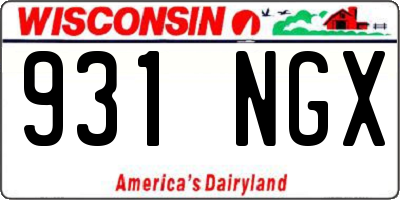 WI license plate 931NGX