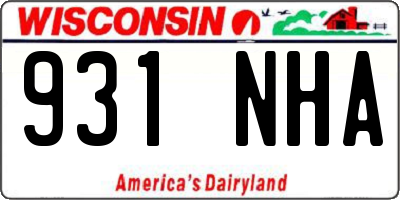 WI license plate 931NHA