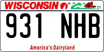 WI license plate 931NHB