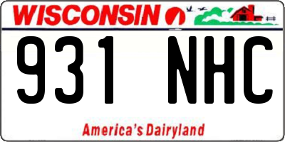 WI license plate 931NHC