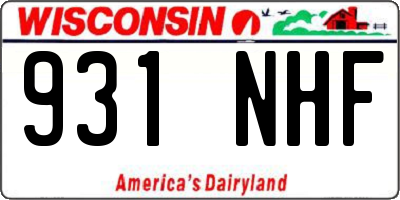 WI license plate 931NHF