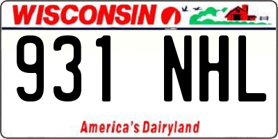 WI license plate 931NHL