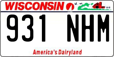 WI license plate 931NHM