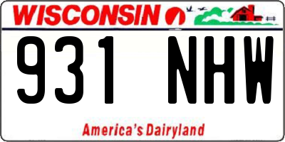 WI license plate 931NHW