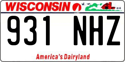 WI license plate 931NHZ