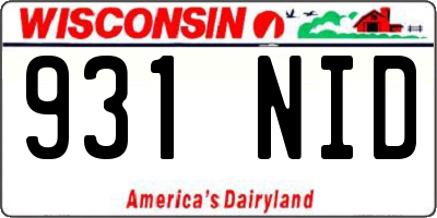 WI license plate 931NID