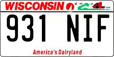 WI license plate 931NIF