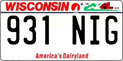 WI license plate 931NIG