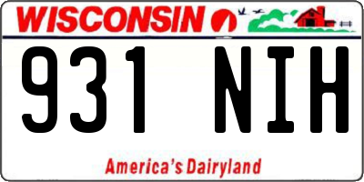 WI license plate 931NIH