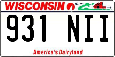 WI license plate 931NII