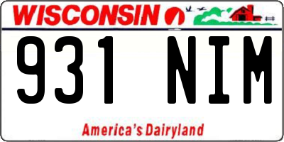 WI license plate 931NIM