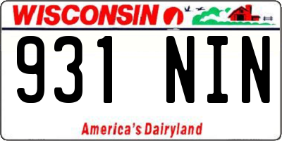 WI license plate 931NIN
