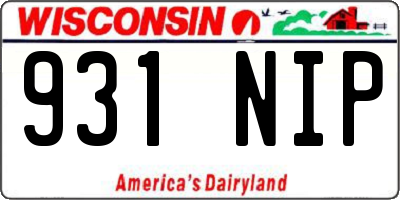 WI license plate 931NIP