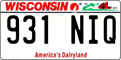 WI license plate 931NIQ