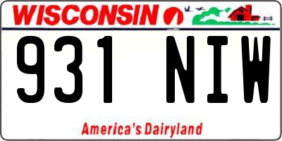 WI license plate 931NIW