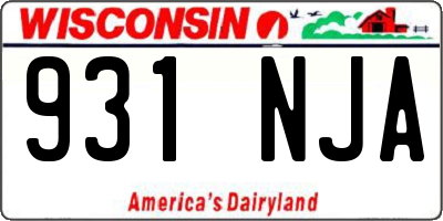WI license plate 931NJA
