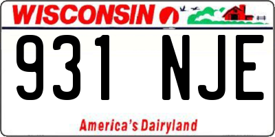 WI license plate 931NJE
