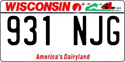 WI license plate 931NJG