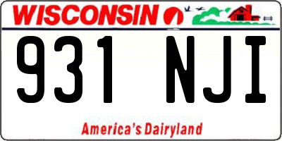 WI license plate 931NJI