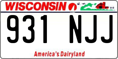 WI license plate 931NJJ