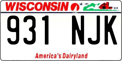 WI license plate 931NJK