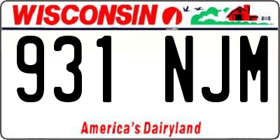 WI license plate 931NJM