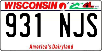 WI license plate 931NJS