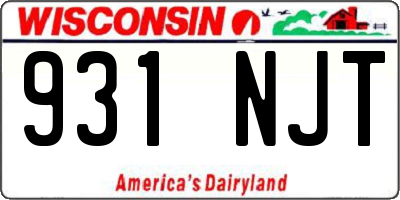 WI license plate 931NJT