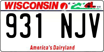 WI license plate 931NJV