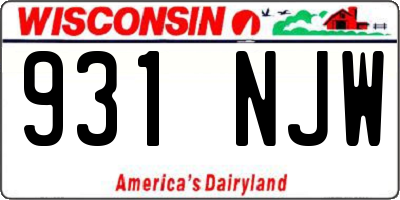 WI license plate 931NJW