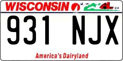 WI license plate 931NJX