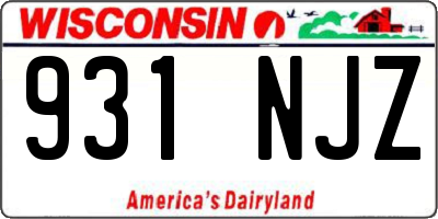 WI license plate 931NJZ