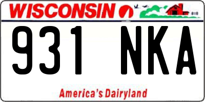 WI license plate 931NKA