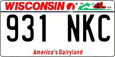 WI license plate 931NKC