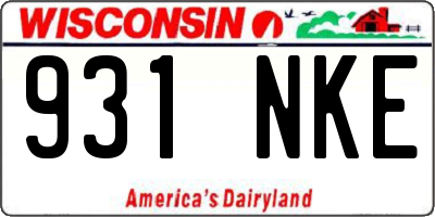 WI license plate 931NKE