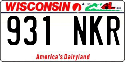 WI license plate 931NKR