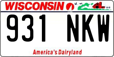 WI license plate 931NKW