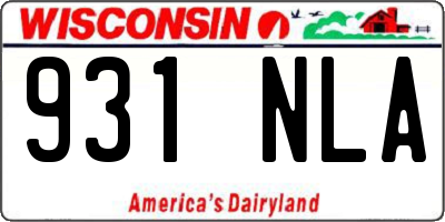 WI license plate 931NLA