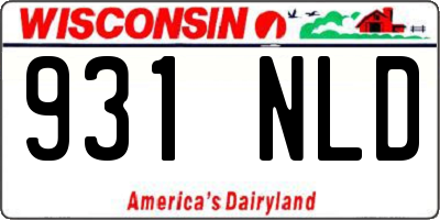 WI license plate 931NLD