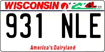 WI license plate 931NLE