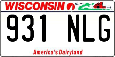 WI license plate 931NLG