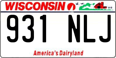 WI license plate 931NLJ
