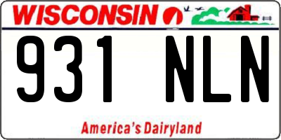 WI license plate 931NLN