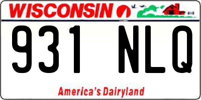 WI license plate 931NLQ