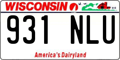 WI license plate 931NLU