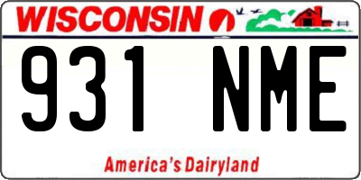 WI license plate 931NME