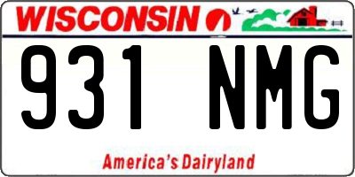 WI license plate 931NMG